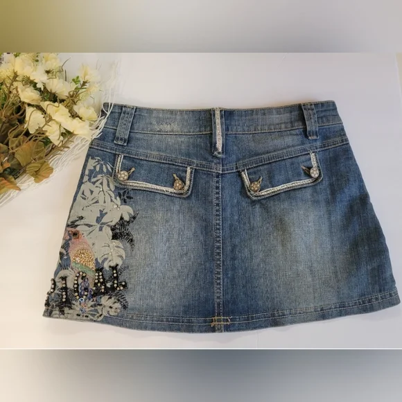 ❤️ ROSA & ROSE MINI SKIRT  LIGHT BLUE SIZE: M - Picture 2 of 12